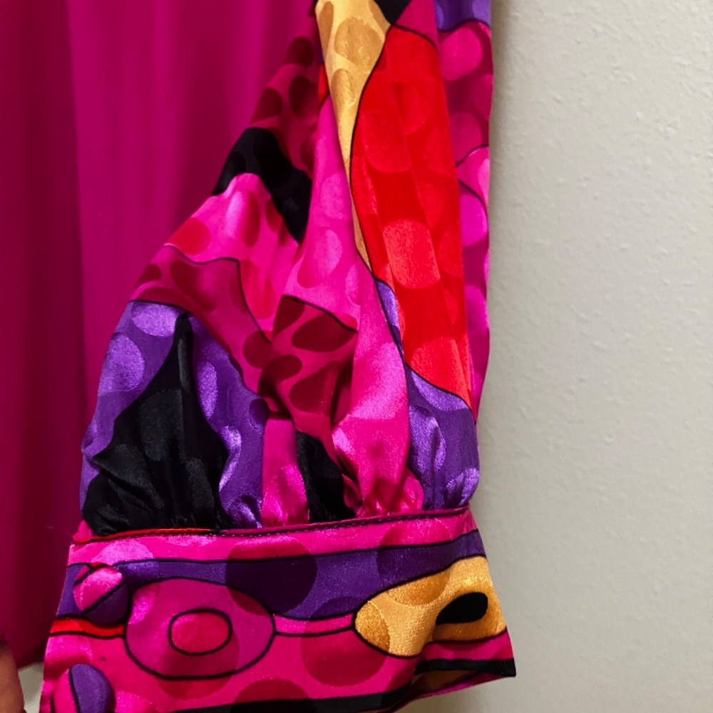 Papell Pucci inspired 100% silk fuchsba Barbie doll pink.Yes - Picture 4 of 11